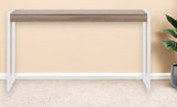 54" Gray Brown and White Sled Console Table