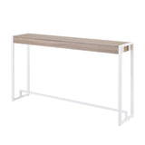 54" Gray Brown and White Sled Console Table