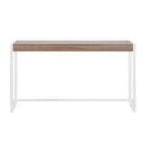 54" Gray Brown and White Sled Console Table