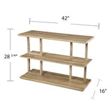 42" Natural Floor Shelf Console Table With Shelves