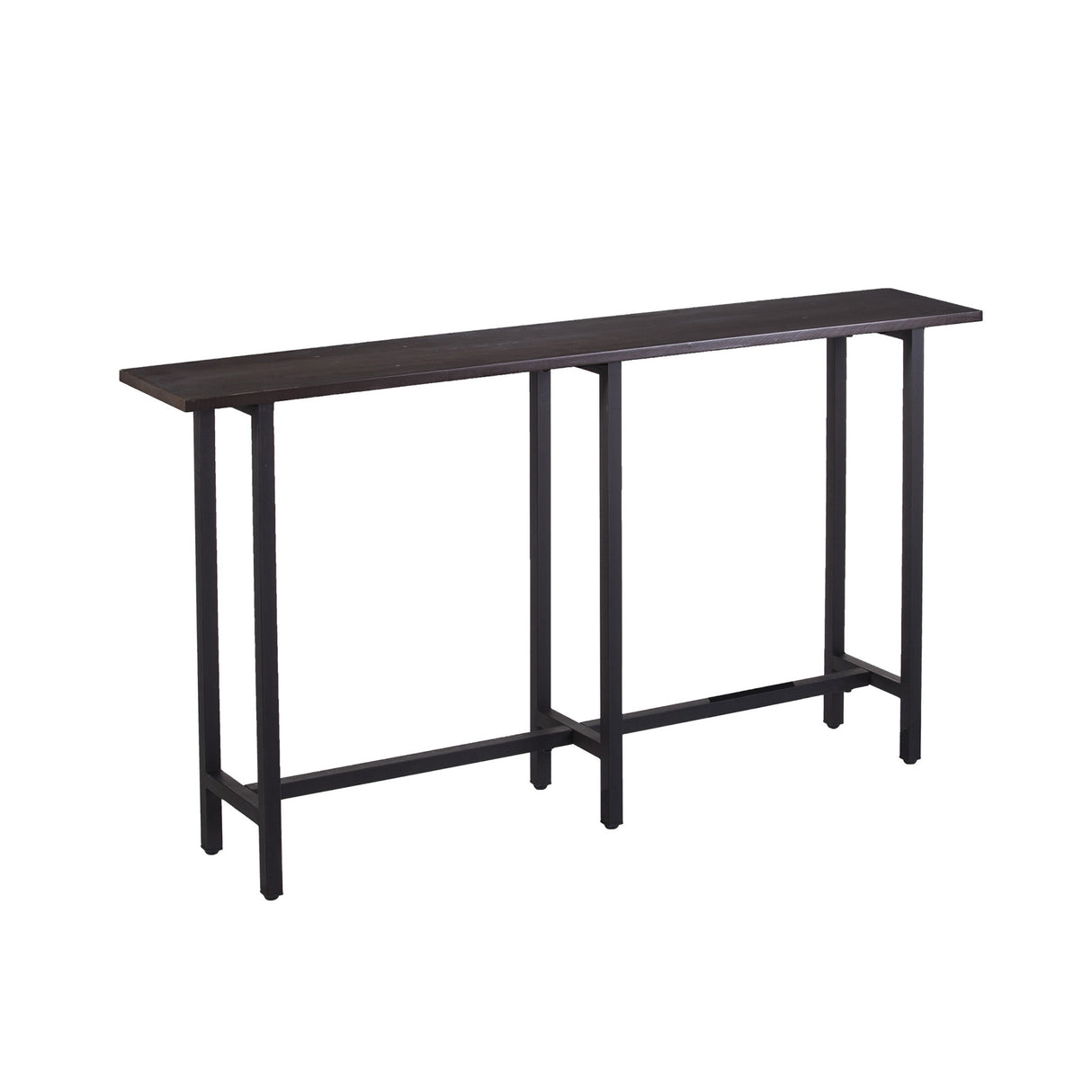 54" Espresso and Black Frame Console Table