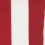 22" Red and White Striped Indoor Outdoor Throw Pillow