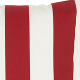 22" Red and White Striped Indoor Outdoor Throw Pillow