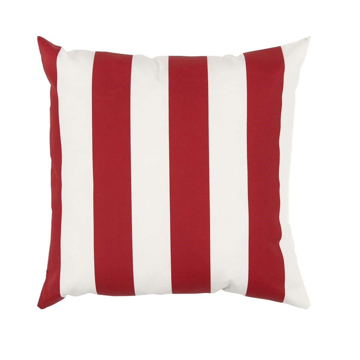 22" Red and White Striped Indoor Outdoor Throw Pillow