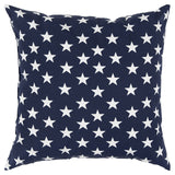 22" Navy Blue and White Stars Indoor Outdoor Throw Pillow