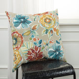 Set of Two 22" X 22" Blue and Orange Indoor Outdoor Throw Pillow Cover & Insert