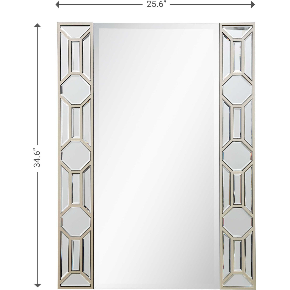 35" Champagne Accent Wood Framed Mirror