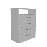 Modern White Four Drawer Dresser with Hutch