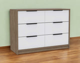 42" Brown and White Four Drawer Dresser