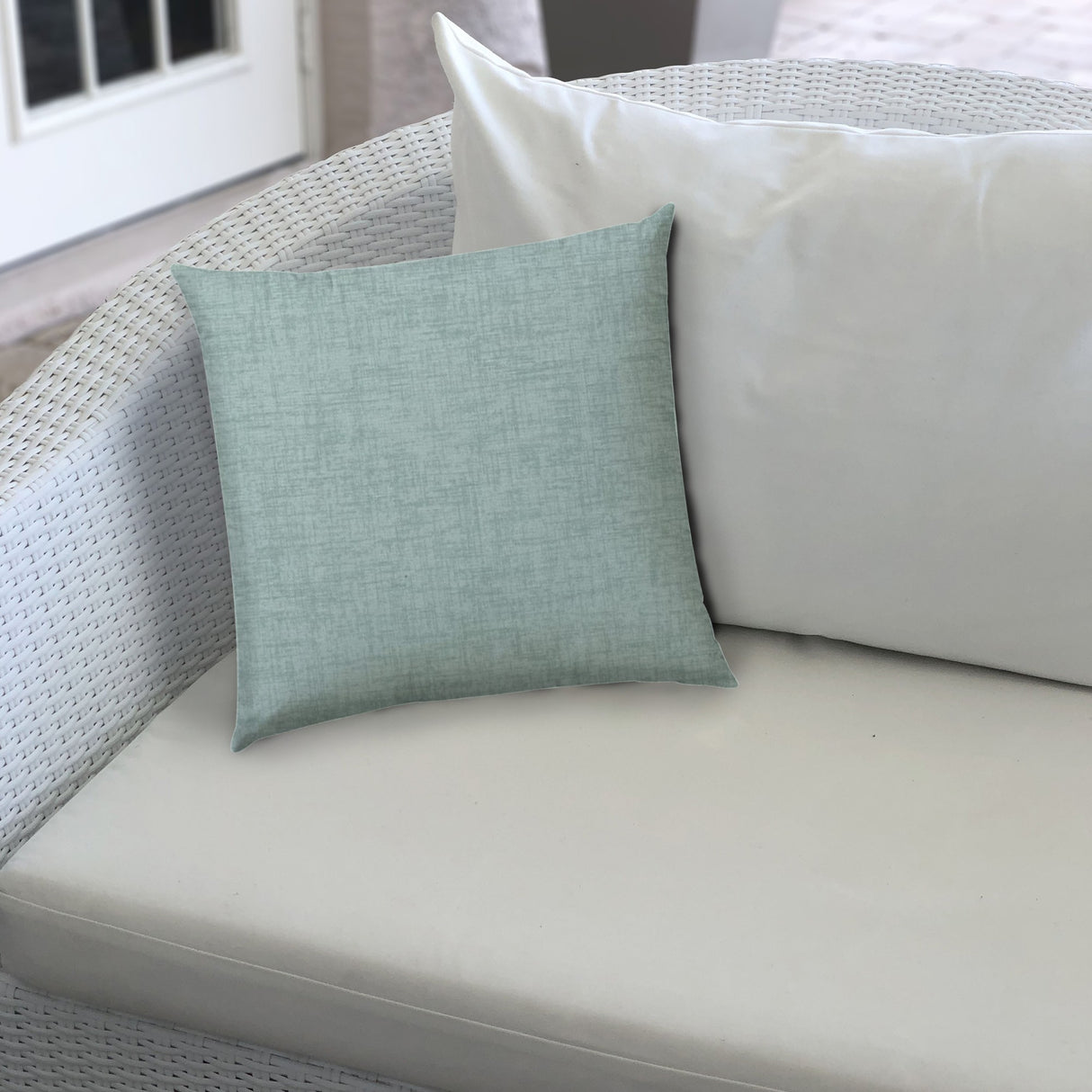 17" X 17" Seafoam Blown Seam Solid Color Lumbar Indoor Outdoor Pillow