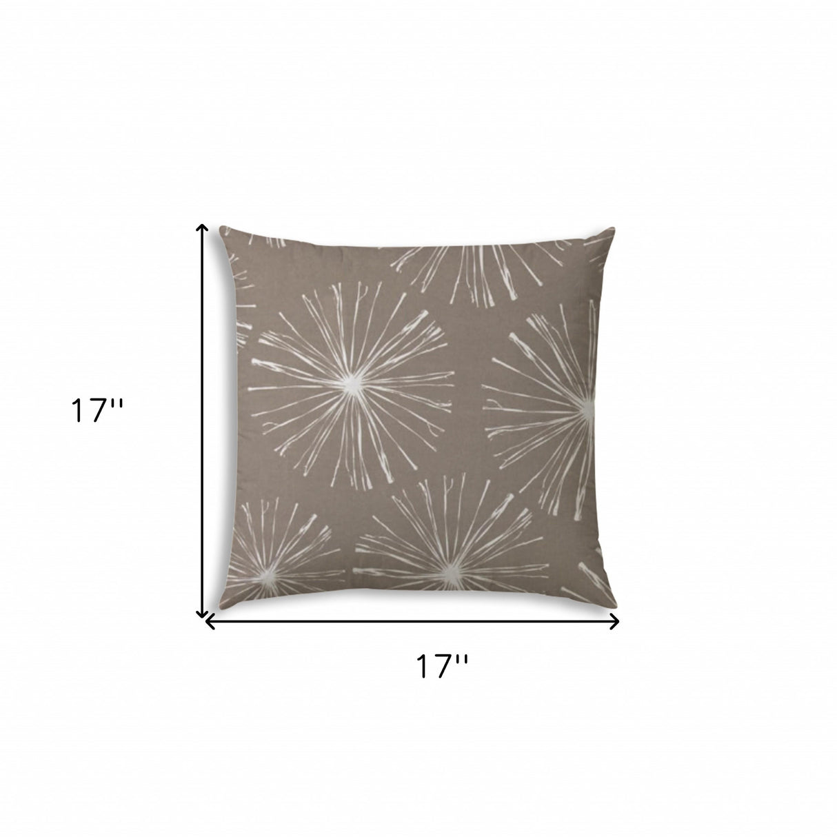 17" Taupe Abstract Indoor Outdoor Throw Pillow