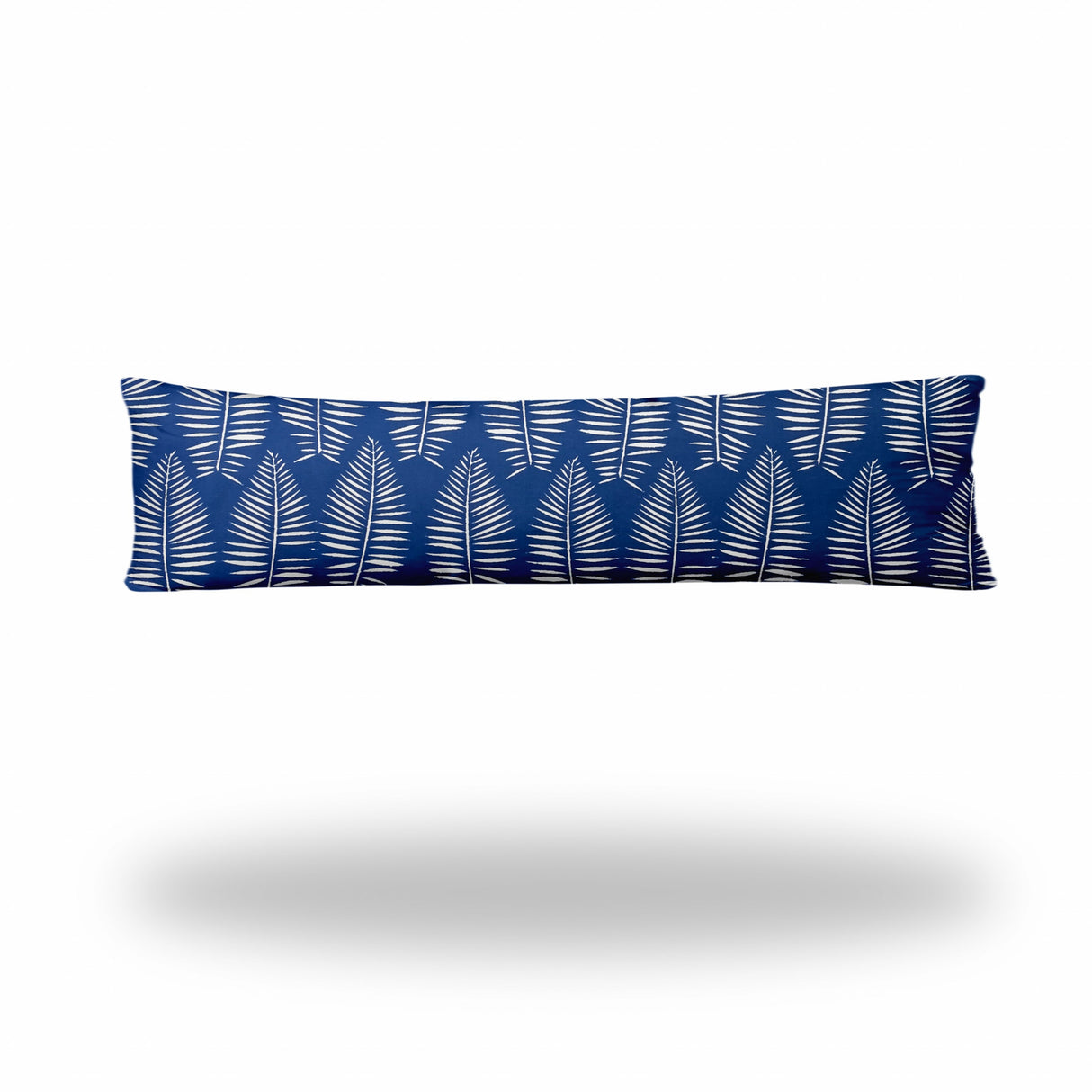 12" X 18" Blue And White Zippered Tropical Lumbar Indoor Outdoor Pillow