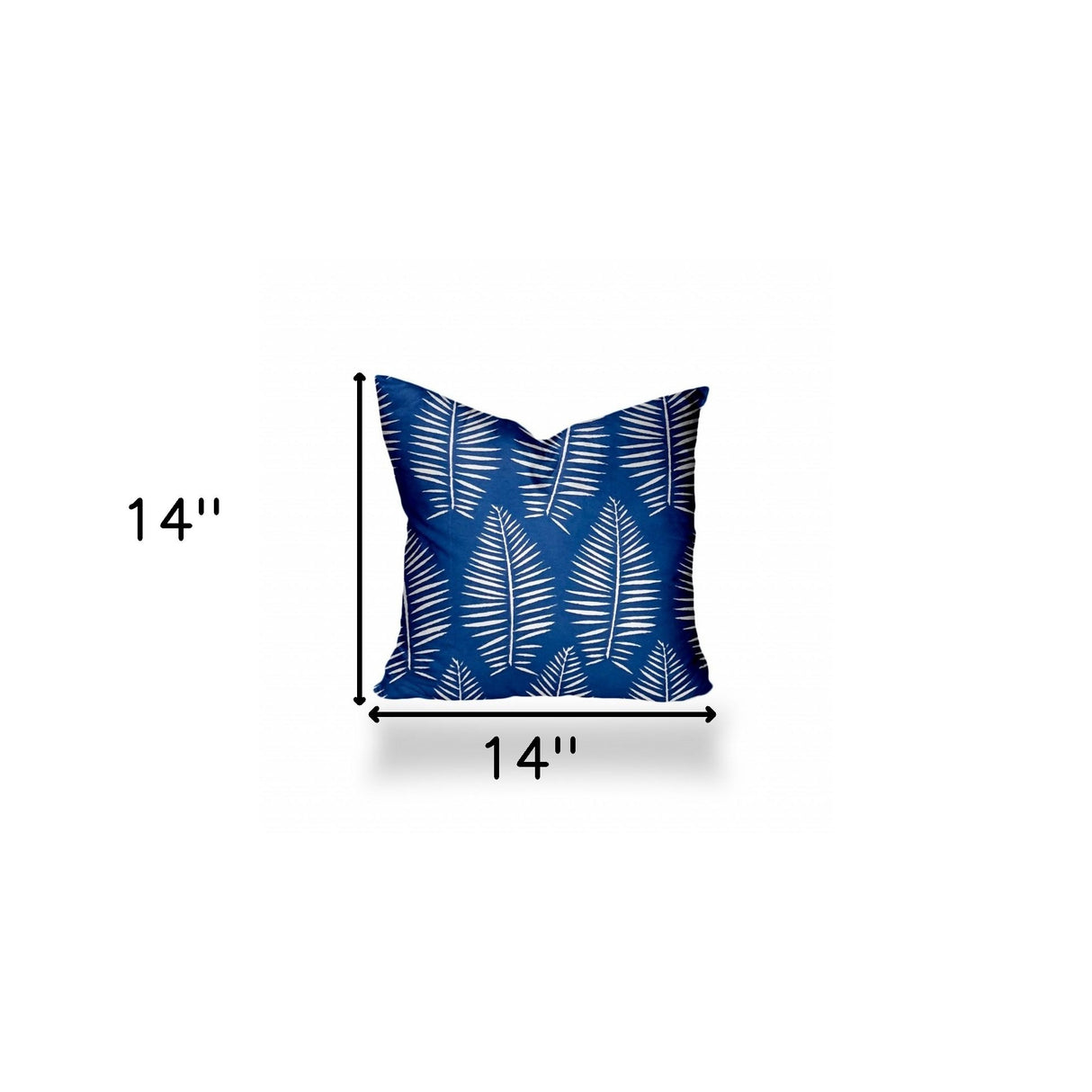 12" X 18" Blue And White Zippered Tropical Lumbar Indoor Outdoor Pillow