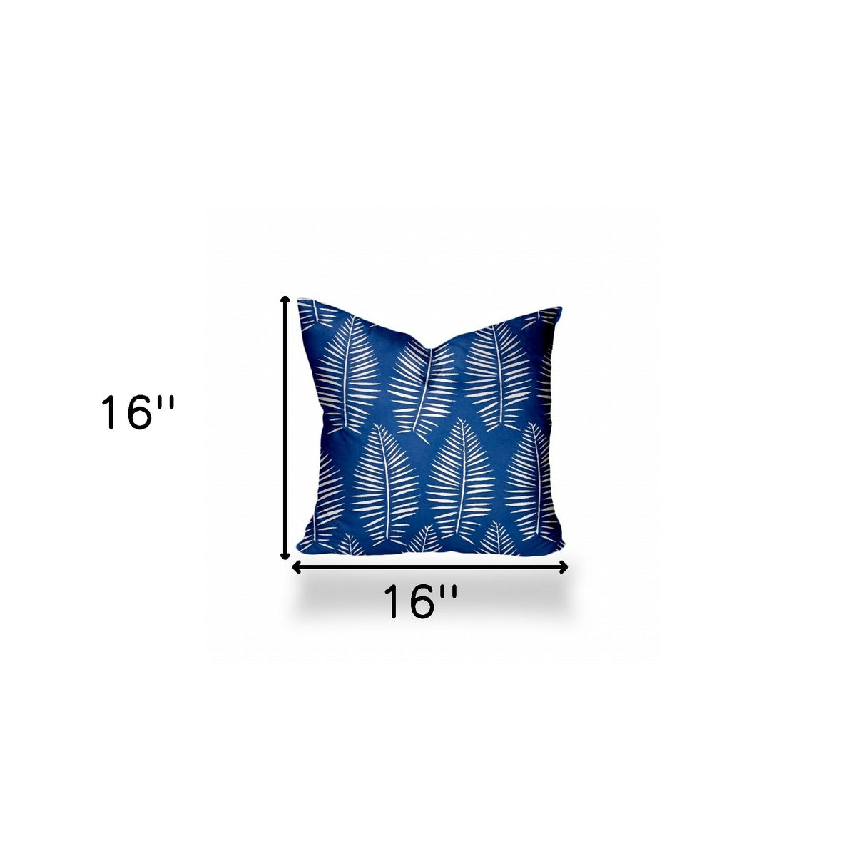 12" X 16" Blue And White Enveloped Tropical Lumbar Indoor Outdoor Pillow Cover