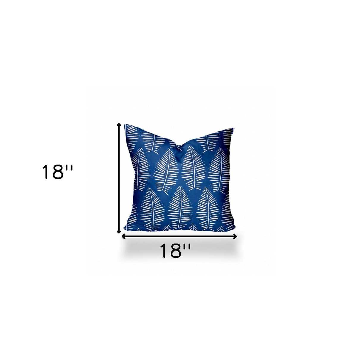 12" X 16" Blue And White Enveloped Tropical Lumbar Indoor Outdoor Pillow Cover