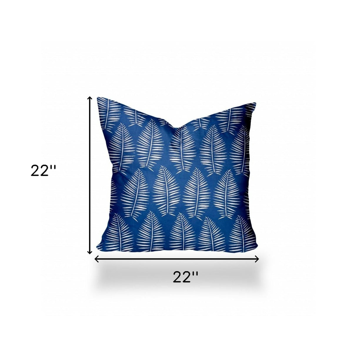 12" X 18" Blue And White Zippered Tropical Lumbar Indoor Outdoor Pillow