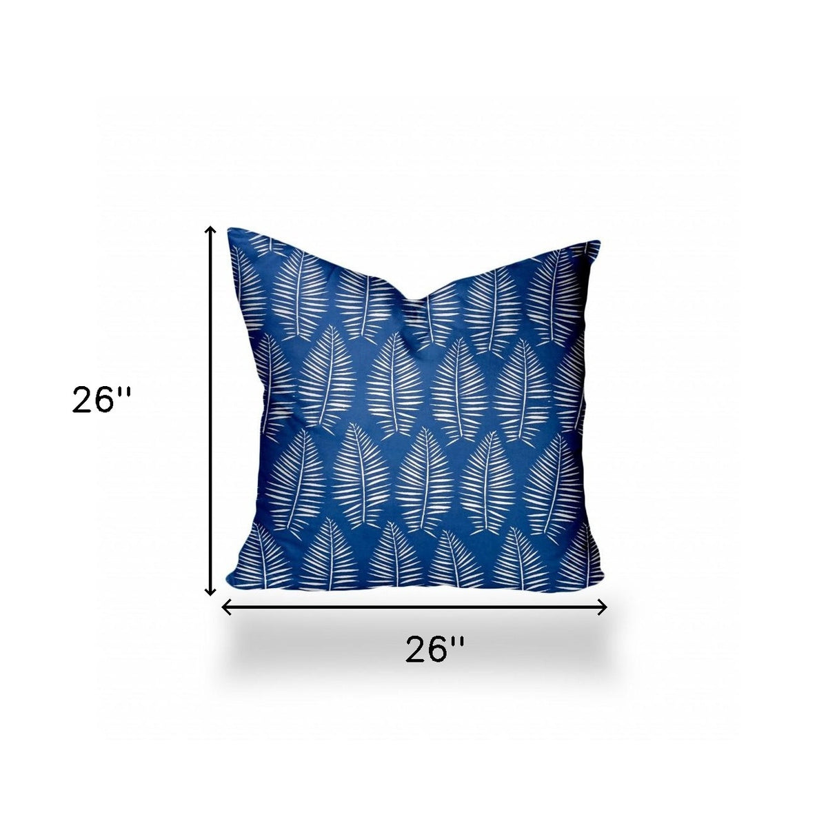 12" X 16" Blue And White Zippered Tropical Lumbar Indoor Outdoor Pillow Cover