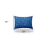 12" X 16" Blue And White Zippered Ogee Lumbar Indoor Outdoor Pillow Cover