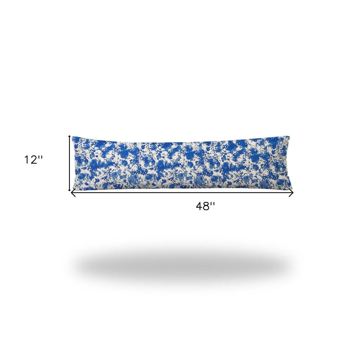 12" X 16" Blue And White Zippered Lumbar Indoor Outdoor Pillow Cover