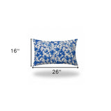 12" X 16" Blue And White Zippered Coastal Lumbar Indoor Outdoor Pillow