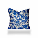 12" X 16" Blue And White Zippered Coastal Lumbar Indoor Outdoor Pillow