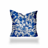 12" X 16" Blue And White Zippered Coastal Lumbar Indoor Outdoor Pillow