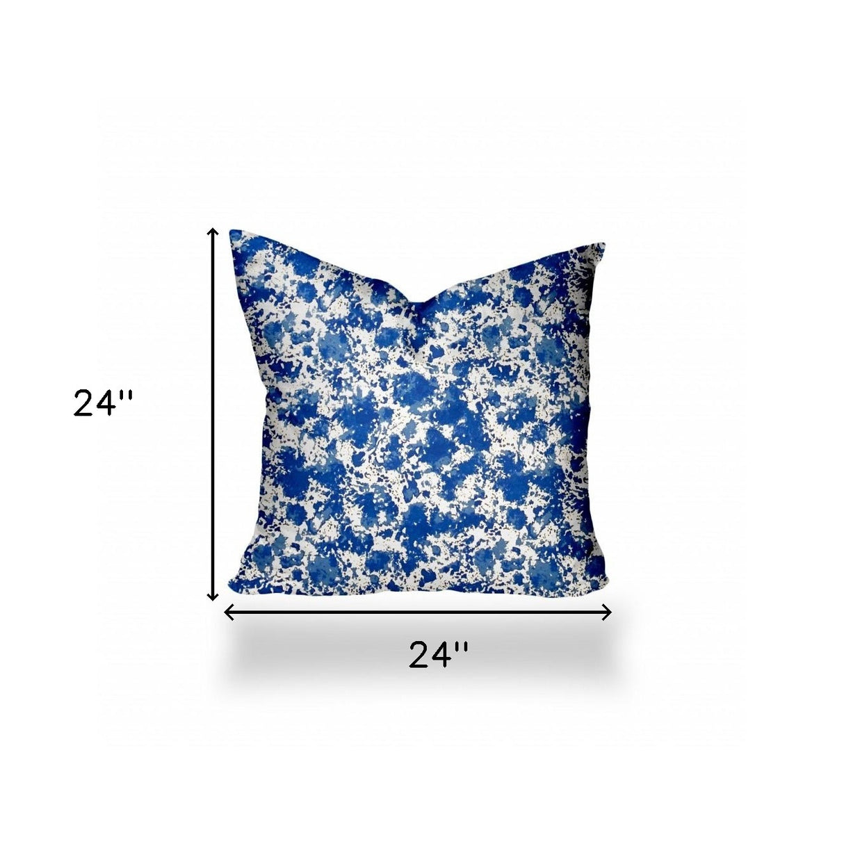 12" X 16" Blue And White Zippered Lumbar Indoor Outdoor Pillow Cover