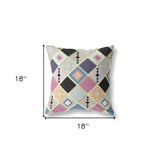 18” Pink Gold Tile Indoor Outdoor Zippered Throw Pillow