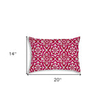 Pink Medallion Indoor Outdoor Sewn Lumbar Pillow