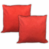 Set Of Three 18" X 18" Red And White Blown Seam Solid Color Throw Indoor Outdoor Pillow