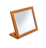 Brown Rectangle Makeup Shaving Tabletop Mirror