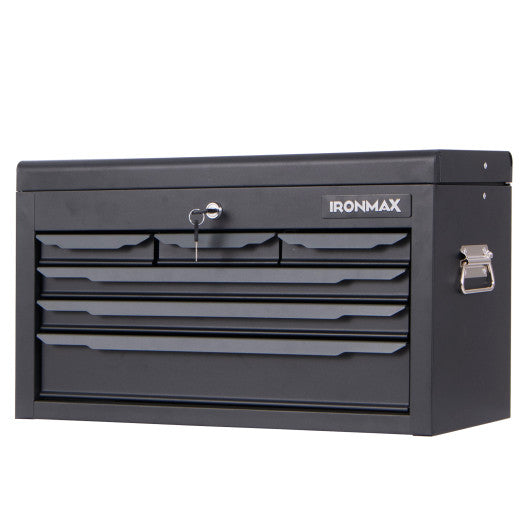 24 Inch Tool Chest Case with 6 Drawers and Top Storage for Garage Repair Shop & Warehouse-Black