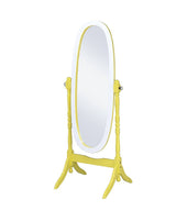 Purple Oval Cheval Standing Solid Wood Mirror