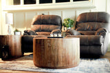 34" Natural Solid Wood Round Bunching Coffee Tables