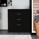 31" Black Three Drawer Dresser