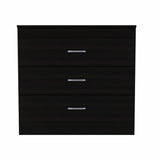 31" Black Three Drawer Dresser