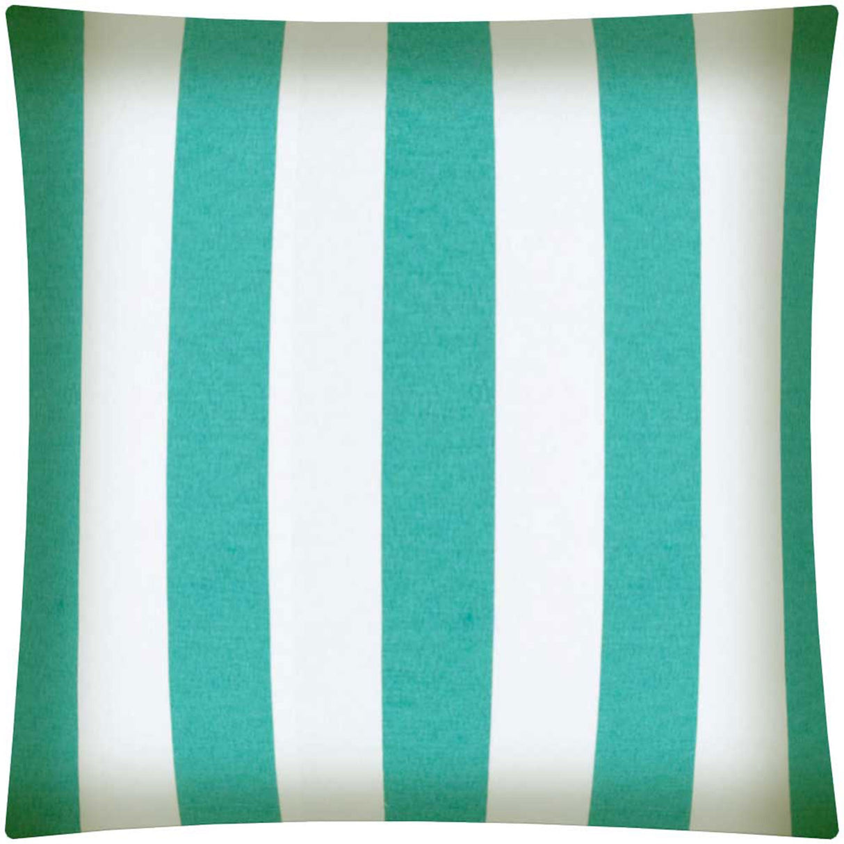 17" Turquoise and White Striped Indoor Outdoor Throw Pillow Cover