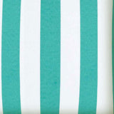 17" Turquoise and White Striped Indoor Outdoor Throw Pillow Cover