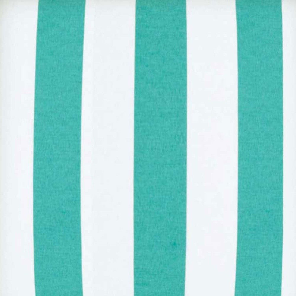 17" Turquoise and White Striped Indoor Outdoor Throw Pillow Cover