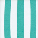 17" Turquoise and White Striped Indoor Outdoor Throw Pillow Cover