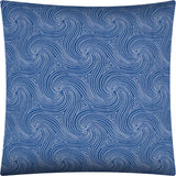 17" X 17" Blue And White Zippered Swirl Throw Indoor Outdoor Pillow Cover