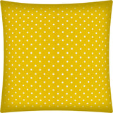 17" Yellow and White Polka Dot Indoor Outdoor Throw Pillow Cover