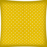 17" Yellow and White Polka Dot Indoor Outdoor Throw Pillow Cover