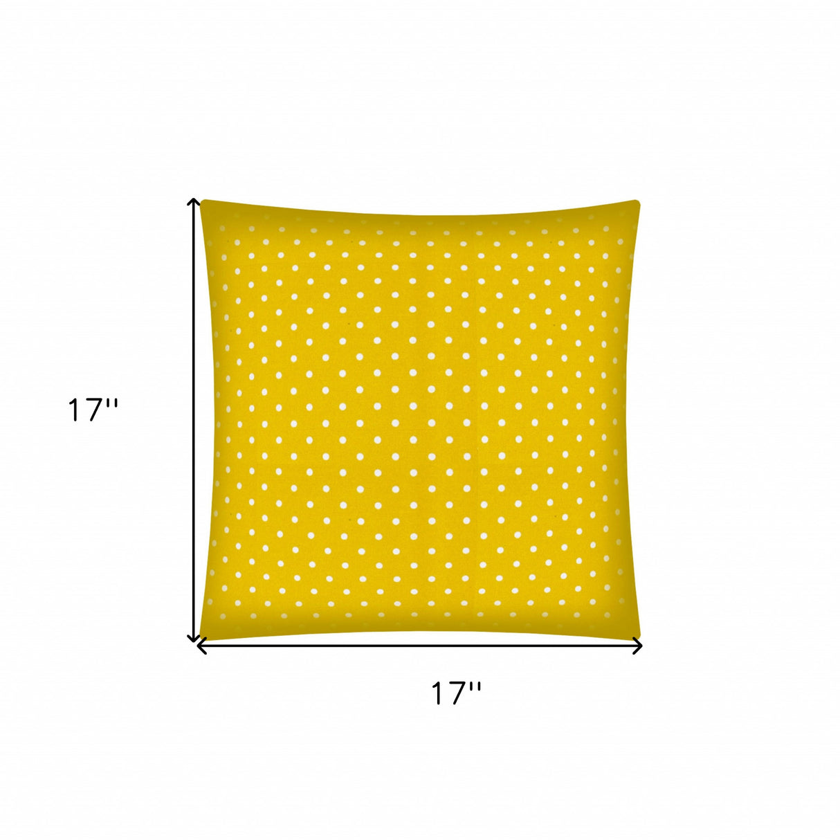 17" Yellow and White Polka Dot Indoor Outdoor Throw Pillow Cover