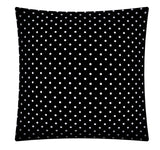 17" Black and White Polka Dot Indoor Outdoor Throw Pillow Cover