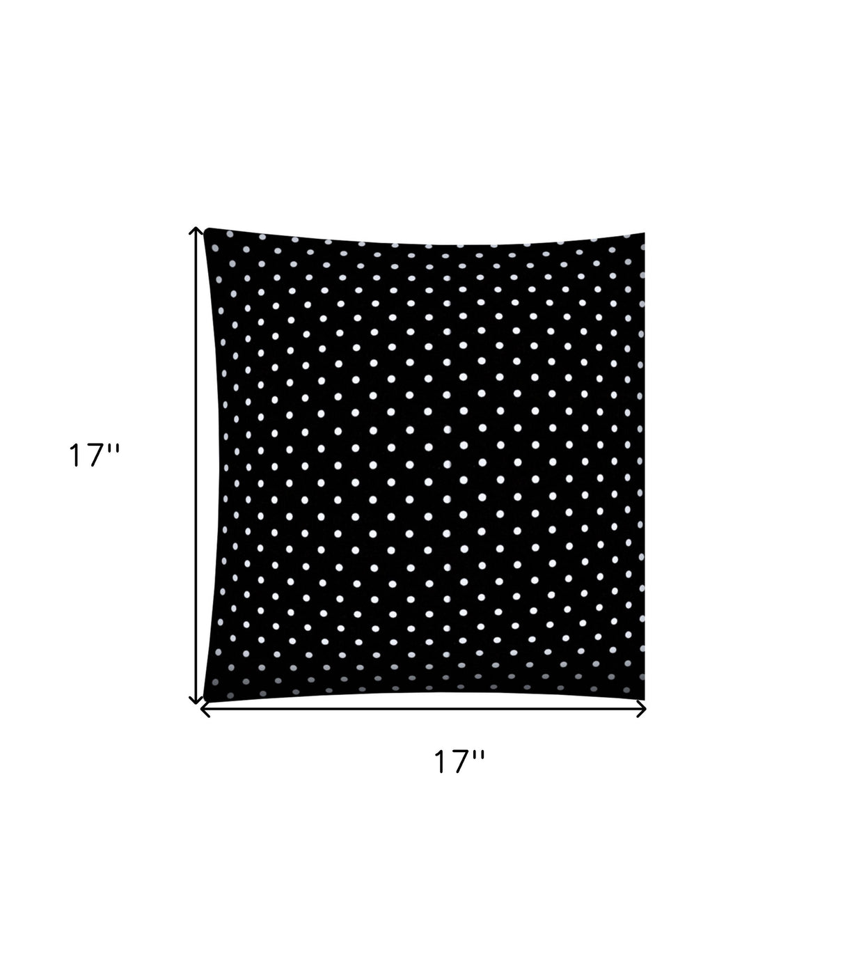 17" Black and White Polka Dot Indoor Outdoor Throw Pillow Cover