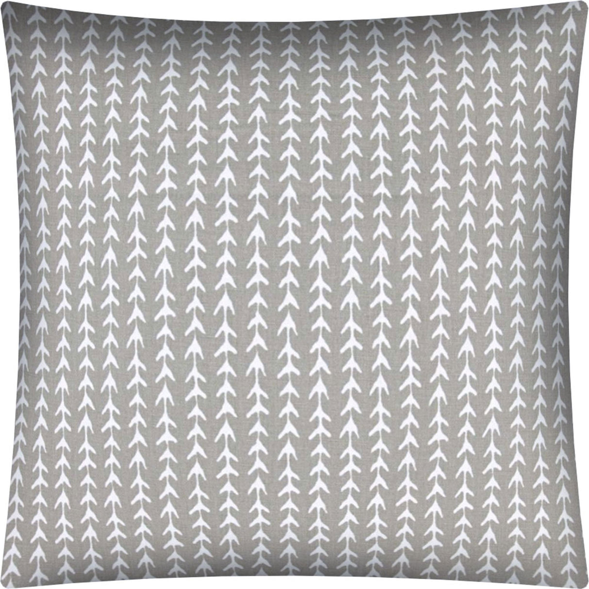 17" Taupe and White Striped Indoor Outdoor Throw Pillow Cover