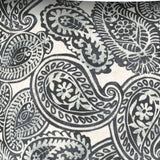 17" X 17" Gray And Cream Zippered Paisley Throw Indoor Outdoor Pillow Cover