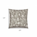 17" Gray Coastal Indoor Outdoor Throw Pillow Cover