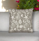 17" Gray Coastal Indoor Outdoor Throw Pillow Cover